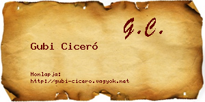Gubi Ciceró névjegykártya